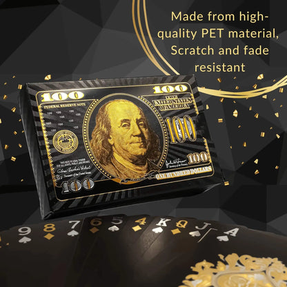 55 τεμάχια τραπουλόχαρτα από χρυσό φύλλο – Σετ πόκερ από πλαστικό χρυσό 24 καρατίων, αδιάβροχες και ανθεκτικές κάρτες μαγικού παιχνιδιού