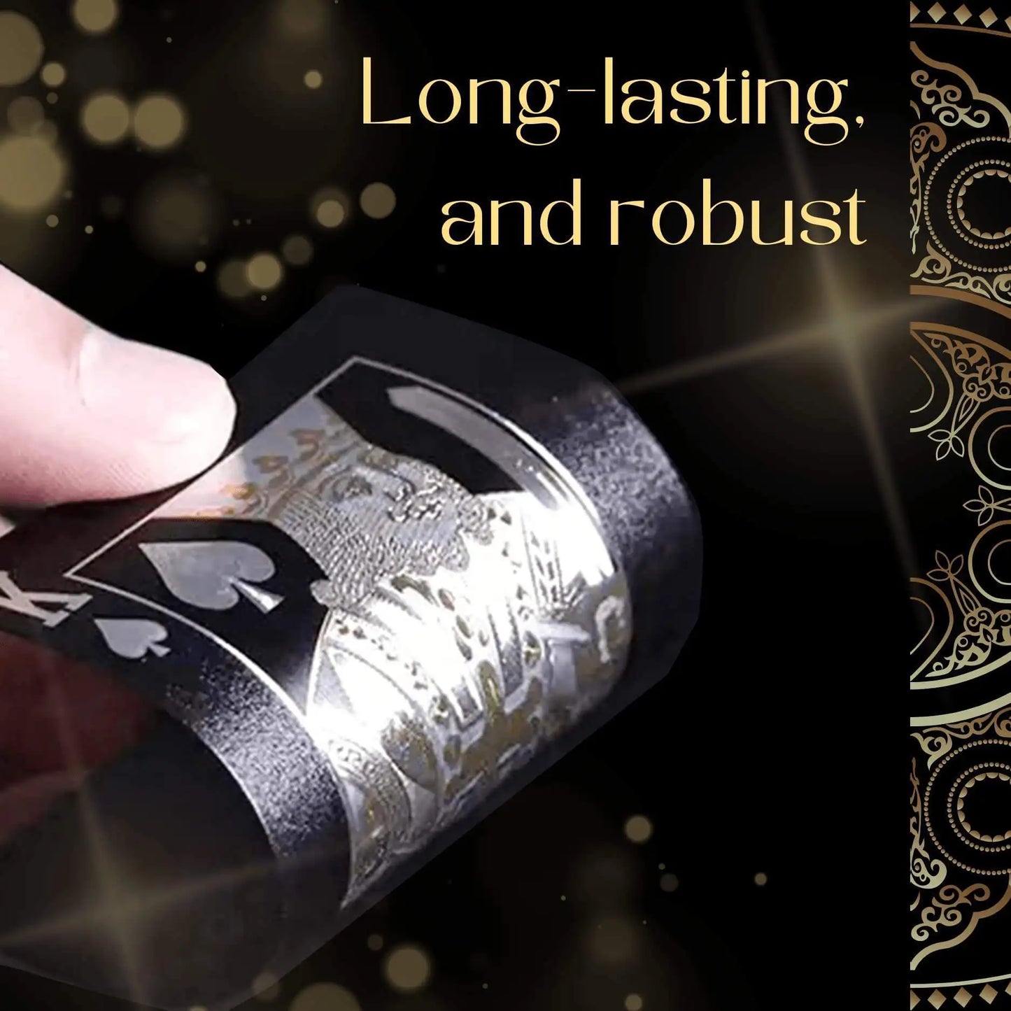 55 τεμάχια τραπουλόχαρτα από χρυσό φύλλο – Σετ πόκερ από πλαστικό χρυσό 24 καρατίων, αδιάβροχες και ανθεκτικές κάρτες μαγικού παιχνιδιού