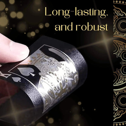 55 τεμάχια τραπουλόχαρτα από χρυσό φύλλο – Σετ πόκερ από πλαστικό χρυσό 24 καρατίων, αδιάβροχες και ανθεκτικές κάρτες μαγικού παιχνιδιού