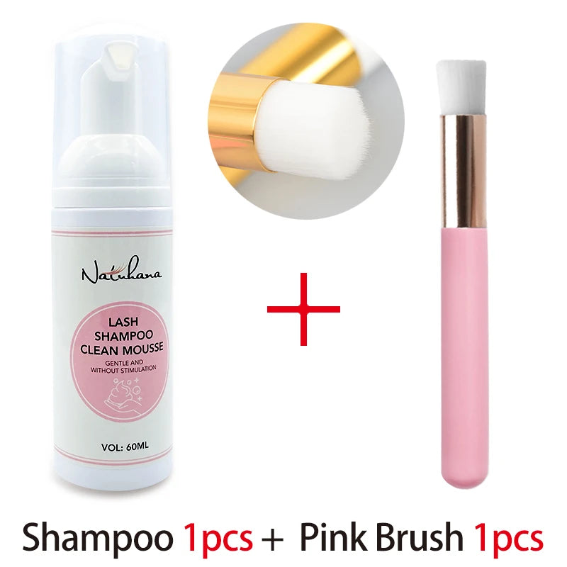 Natuhana 60ml Σαμπουάν για Επέκταση Βλεφαρίδων – Αφρός Καθαρισμού Βλεφαρίδων για Ψεύτικες Βλεφαρίδες, Απαλό &amp; Μη Ερεθιστικό Εργαλείο Μακιγιάζ