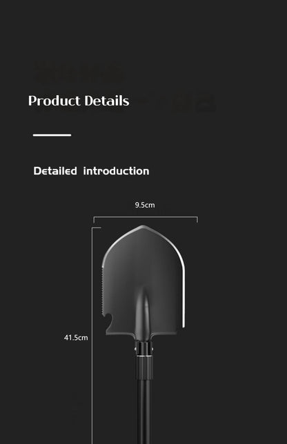 1 τεμάχιο πτυσσόμενο φτυάρι για υπαίθριες κατασκηνώσεις – Πολυλειτουργικό εργαλείο οχύρωσης για πεζοπορία, φορητό φτυάρι κήπου και επιβίωσης