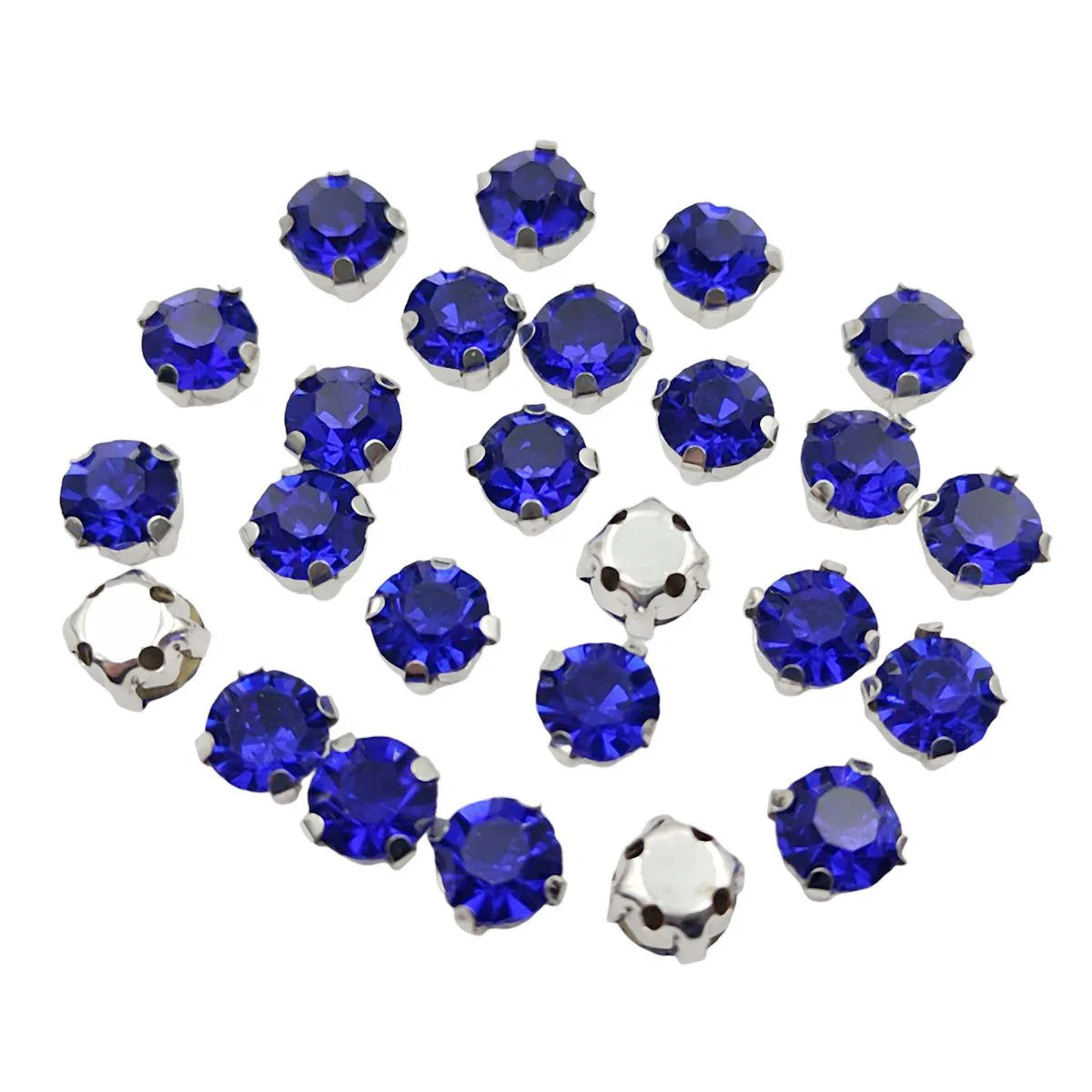 Στρογγυλά γυάλινα στρας με νύχι – Κρύσταλλα ραφής με ασημένια βάση για ρούχα, παπούτσια και χειροτεχνίες