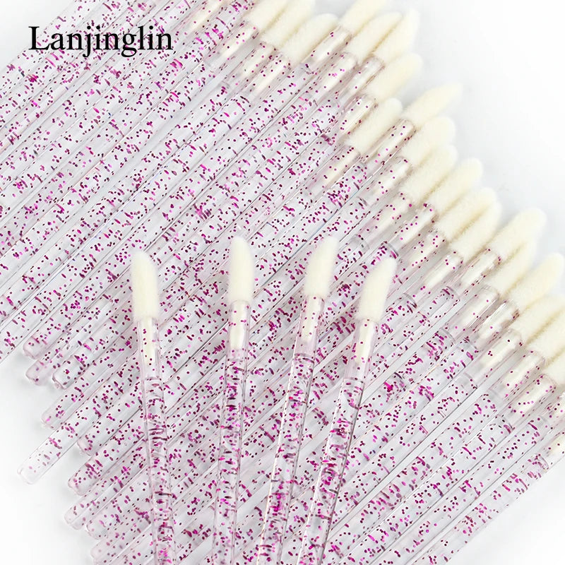 Lanjinglin 5/50 Pcs Disposable Lip Brush Makeup Brushes – Lipstick Applicator Wands & Eyelash Extension Tool, Professional Beauty Accessories