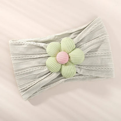 1 τεμάχιο νάιλον μαντήλι για μωρά – Χειροποίητη κορδέλα με λουλούδια για νεογέννητα κορίτσια, ελαστικό τουρμπάνι μαλλιών για νήπια