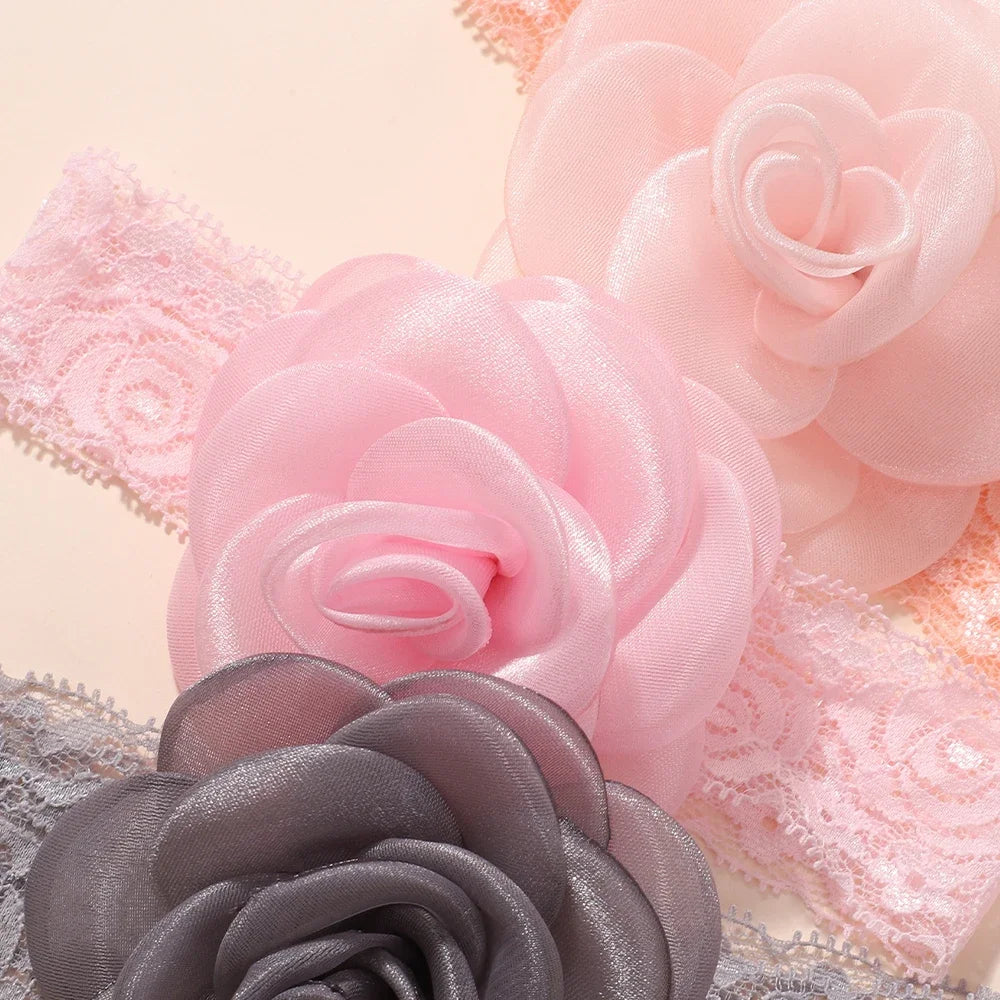 1 τεμάχιο νάιλον μαντήλι για μωρά – Χειροποίητη κορδέλα με λουλούδια για νεογέννητα κορίτσια, ελαστικό τουρμπάνι μαλλιών για νήπια
