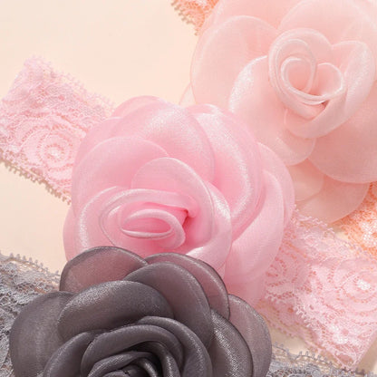 1 τεμάχιο νάιλον μαντήλι για μωρά – Χειροποίητη κορδέλα με λουλούδια για νεογέννητα κορίτσια, ελαστικό τουρμπάνι μαλλιών για νήπια