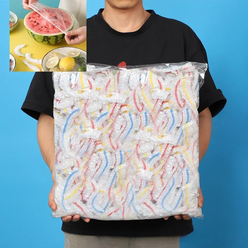 Πολύχρωμα καλύμματα τροφίμων μιας χρήσης και επαναχρησιμοποιήσιμα – Ελαστικό πλαστικό περιτύλιγμα για μπολ, φρούτα και αποθήκευση τροφίμων