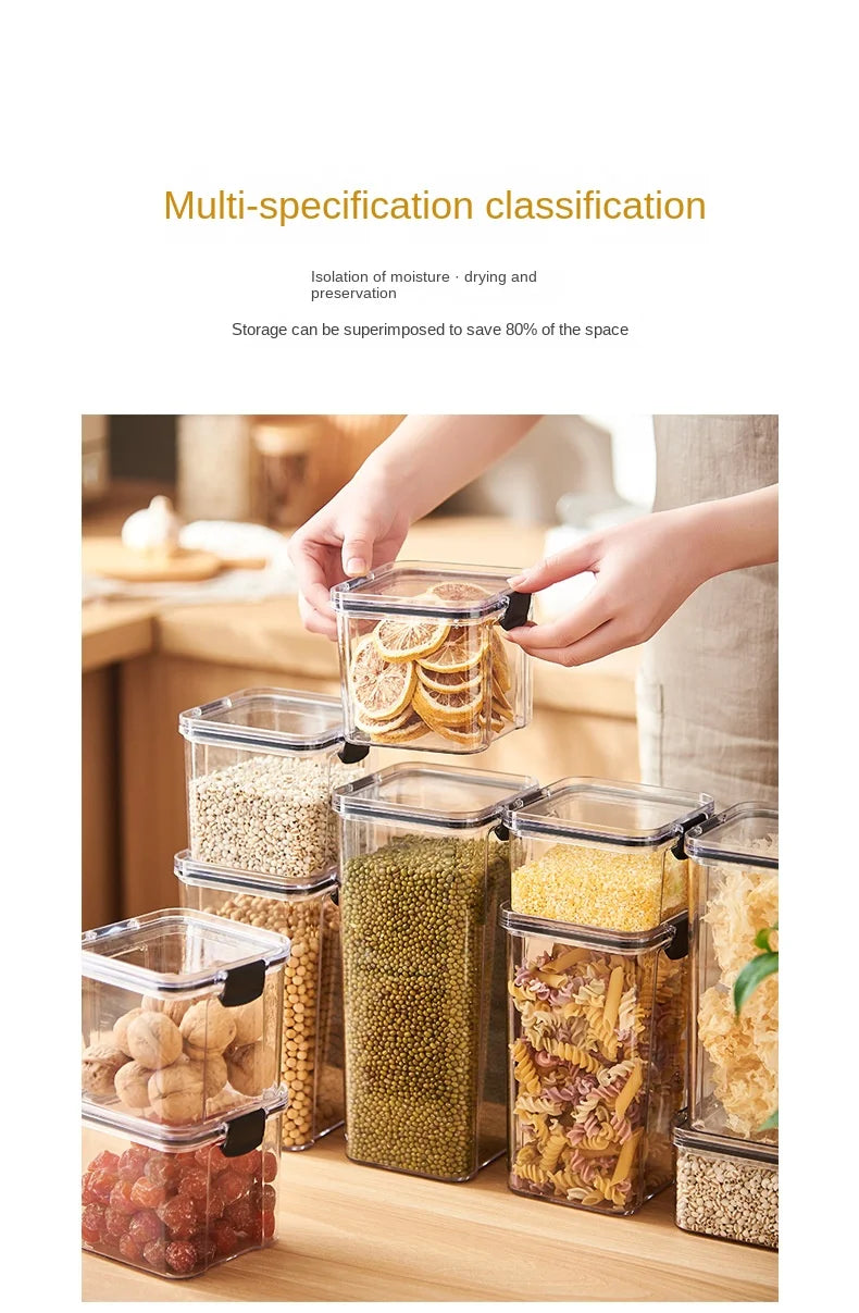 Αεροστεγές σφραγισμένο βάζο αποθήκευσης 1 τεμαχίου – Πλαστικό δοχείο σιτηρών, ζυμαρικών και μπαχαρικών | Κουτί οργάνωσης κουζίνας ανθεκτικό στην υγρασία