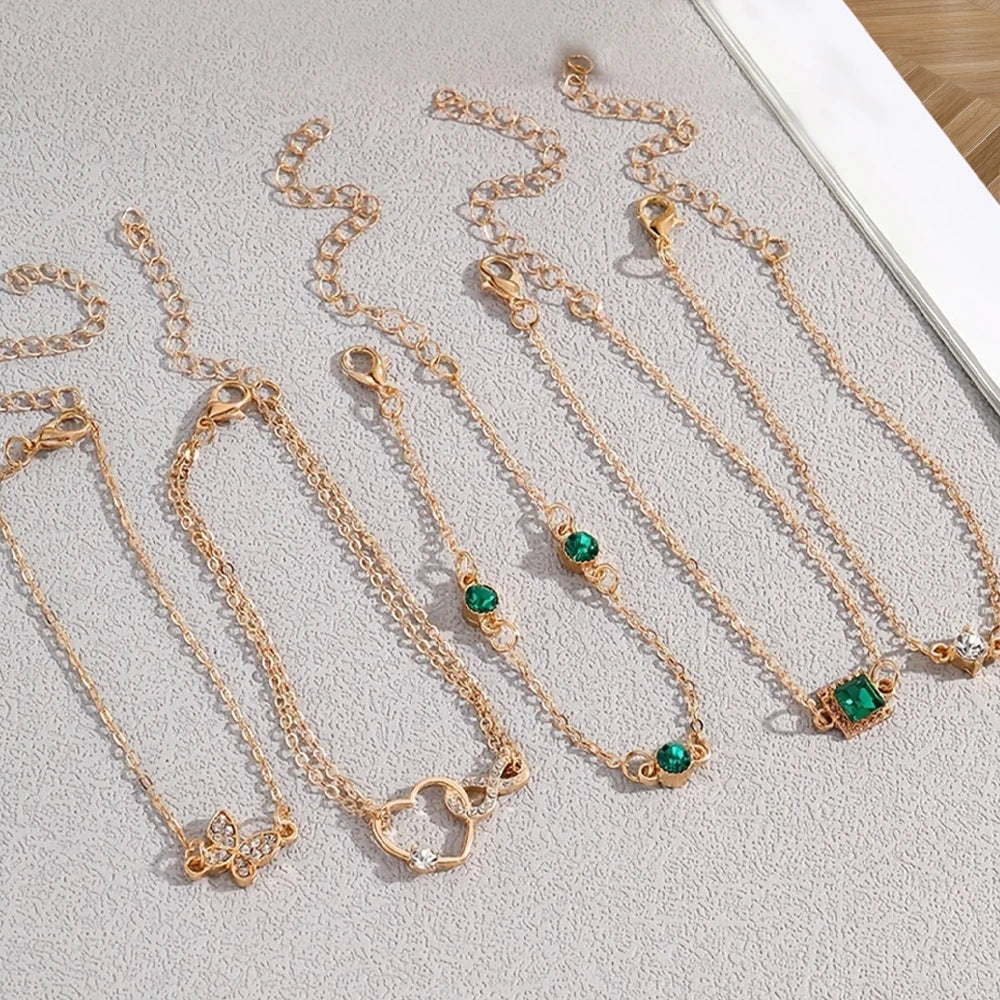 Σετ 5 τεμαχίων vintage βραχιόλια με στρας – Άπειρα &amp; Γεωμετρικά σχέδια, Κοσμήματα μόδας για γυναίκες, τέλειο δώρο &amp; casual wear