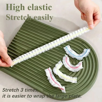 Πολύχρωμα καλύμματα τροφίμων μιας χρήσης και επαναχρησιμοποιήσιμα – Ελαστικό πλαστικό περιτύλιγμα για μπολ, φρούτα και αποθήκευση τροφίμων