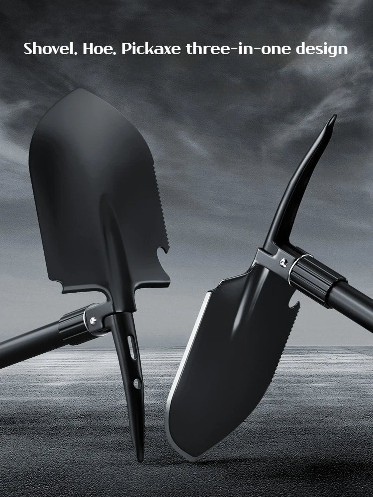 1 τεμάχιο πτυσσόμενο φτυάρι για υπαίθριες κατασκηνώσεις – Πολυλειτουργικό εργαλείο οχύρωσης για πεζοπορία, φορητό φτυάρι κήπου και επιβίωσης