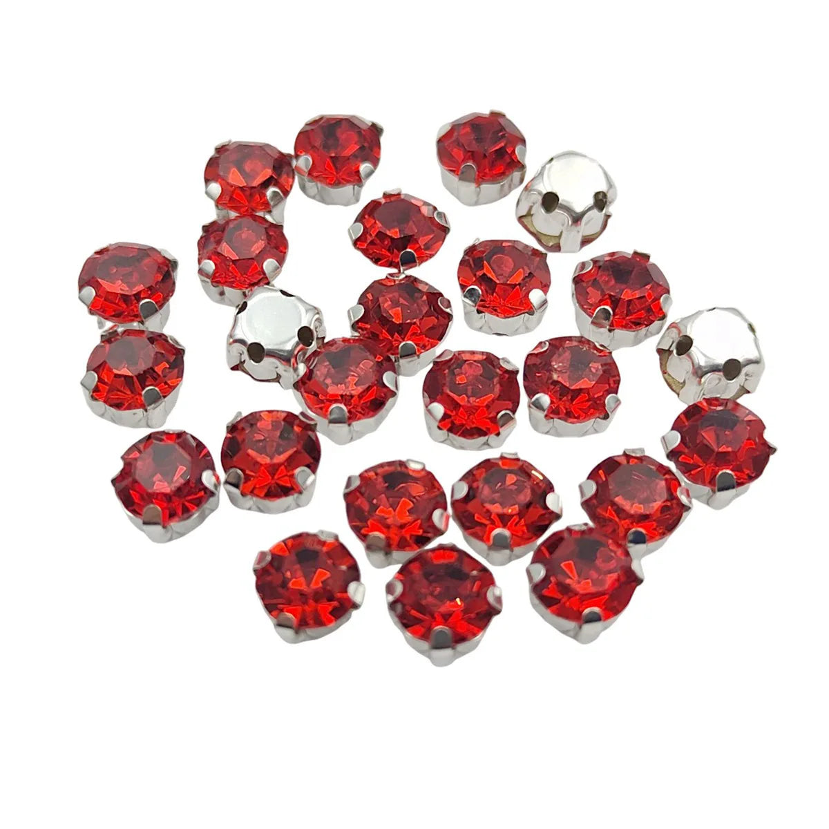 Στρογγυλά γυάλινα στρας με νύχι – Κρύσταλλα ραφής με ασημένια βάση για ρούχα, παπούτσια και χειροτεχνίες