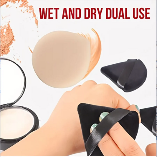 10-Piece Triangle Powder Puff Set – Wet & Dry Cosmetic Sponges for Loose Powder & Foundation