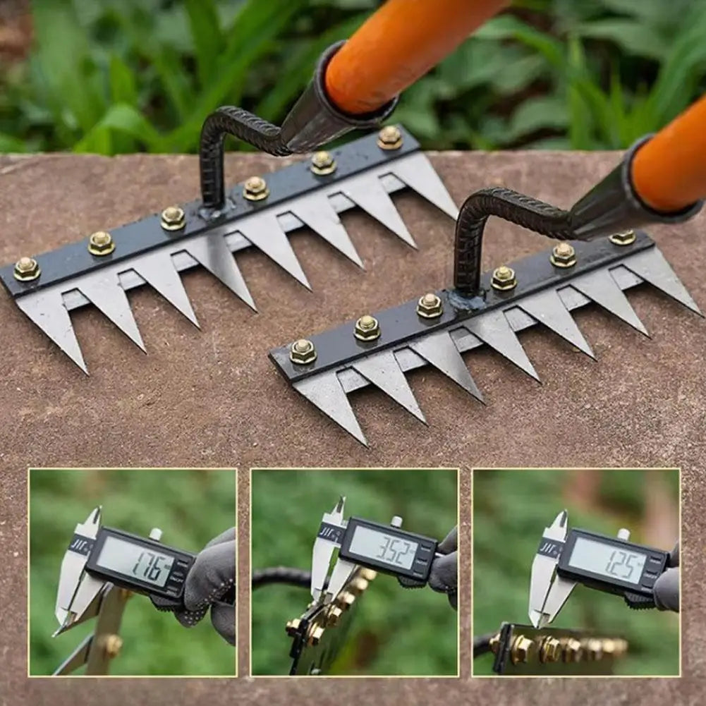 Τσουγκράνα ξεριζώματος κήπου από ανθρακούχο χάλυβα – Εργαλείο χαλάρωσης εδάφους και αφαίρεσης ζιζανίων 5/6/7/8 δοντιών για αγρόκτημα, κήπο και εξωραϊσμό